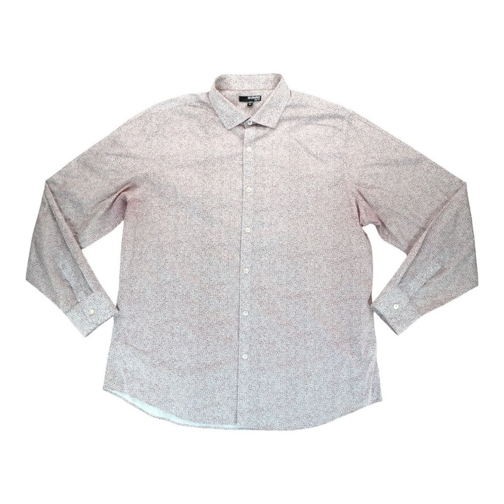 Murano Shirt Mens XL Red Floral Long Sleeve‎ Button Down Slim Fit